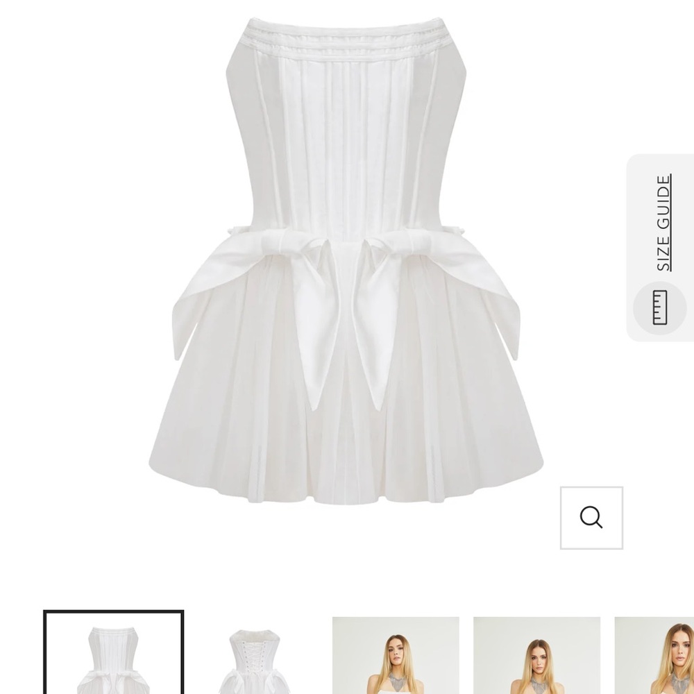 Stylish White Corset Dress with Bows